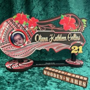 Hibiscus wooden design key