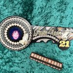 Custom wooden key with natural wood grain