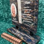 Classic black memorial plaque